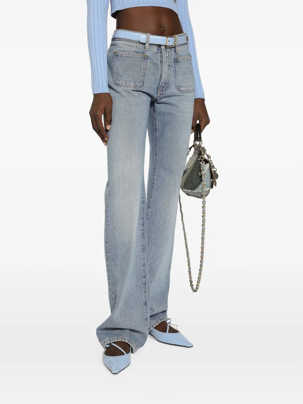 Dolce & Gabbana Jeans met opgestikte zakken en toelopende pijpen Blauw