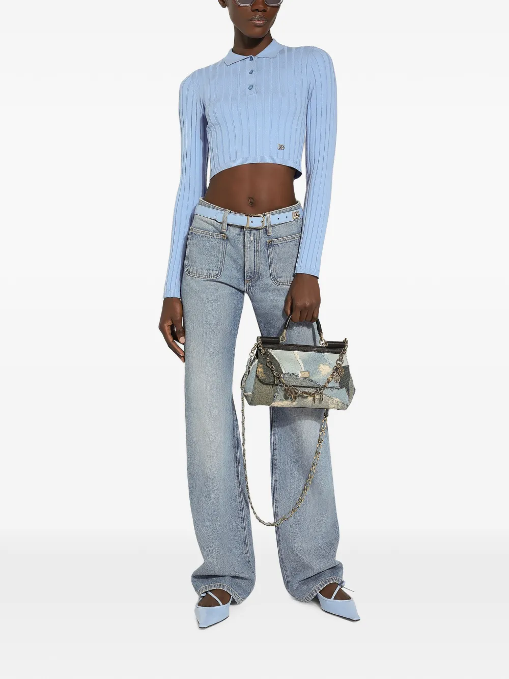 Dolce & Gabbana Jeans met opgestikte zakken en toelopende pijpen Blauw