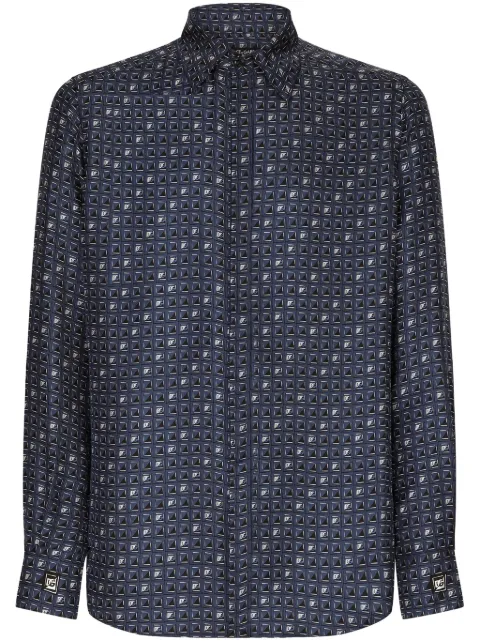 Dolce & Gabbana camisa de seda con estampado geométrico