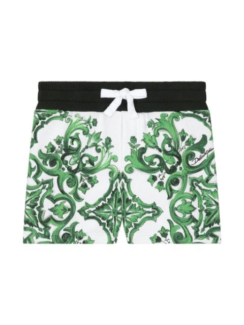 Dolce & Gabbana Kids Majolica-print cotton shorts