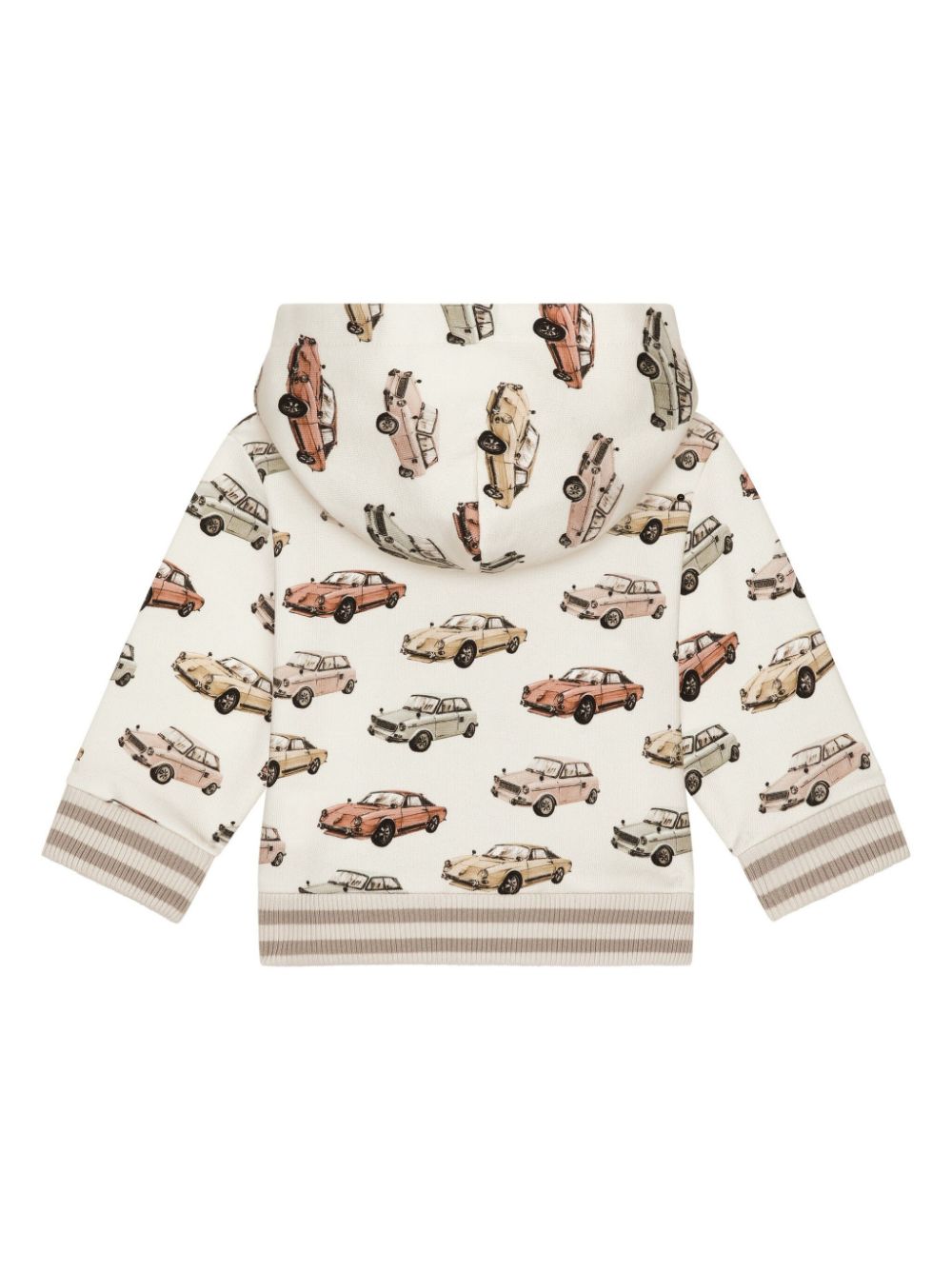 Shop Dolce & Gabbana Car-print Zip-fastening Hoodie In Neutrals