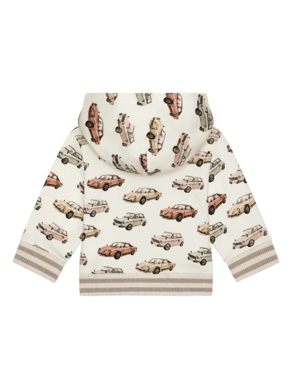 Dolce & Gabbana Kids car-print zip-fastening Hoodie | Neutrals