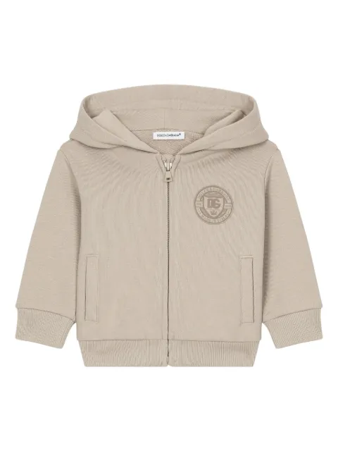 Dolce & Gabbana Kids hoodie con logo bordado y cierre