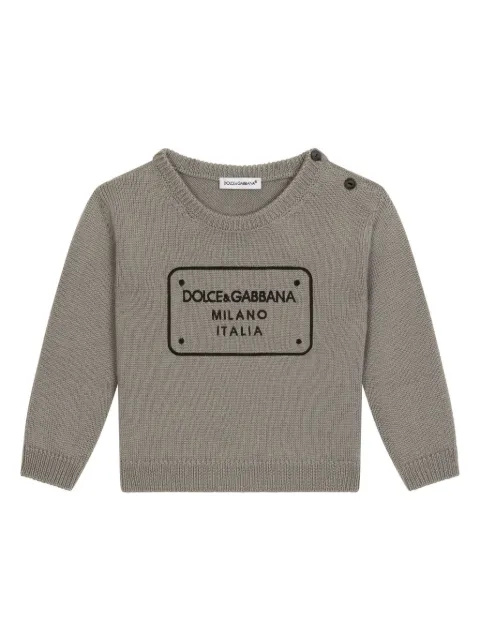 Dolce & Gabbana Kids كنزة بشعار بحياكة إنتارسيا