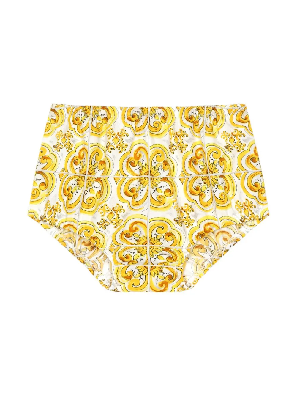 Dolce & Gabbana Kids Popeline jurk met print Geel