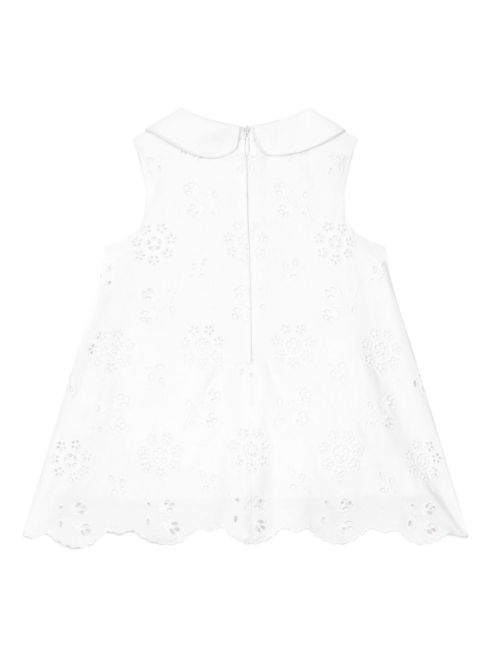 Dolce & Gabbana Kids Katoenen jurk met broderie anglaise - Wit