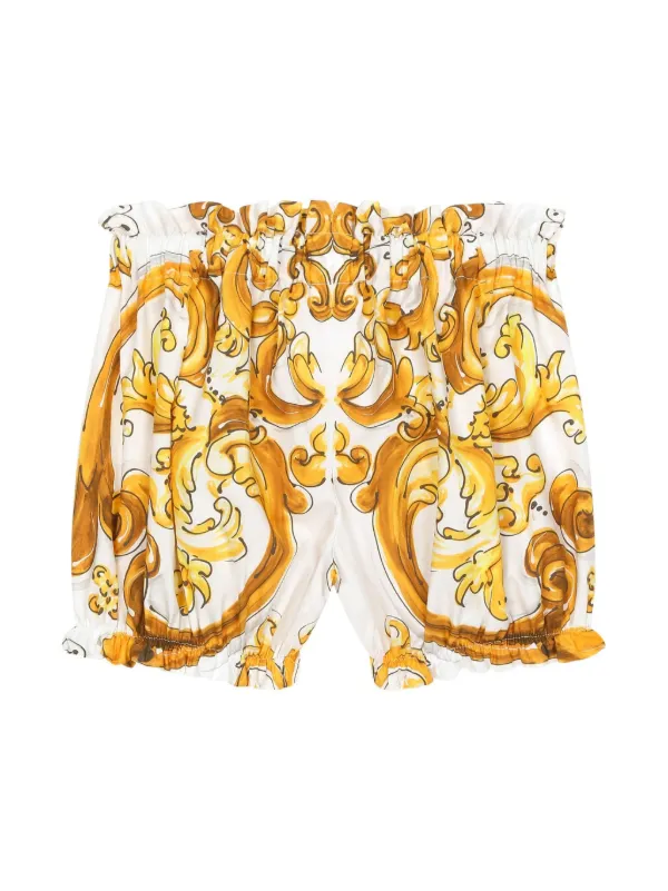 【送料&関税込】Dolce & Gabbana Majolica Print Shorts Swim shorts with majolica print in Print for Men