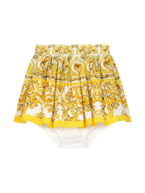 Dolce & Gabbana Kids تنورة قطن بطبعة 'ماجوليكا'