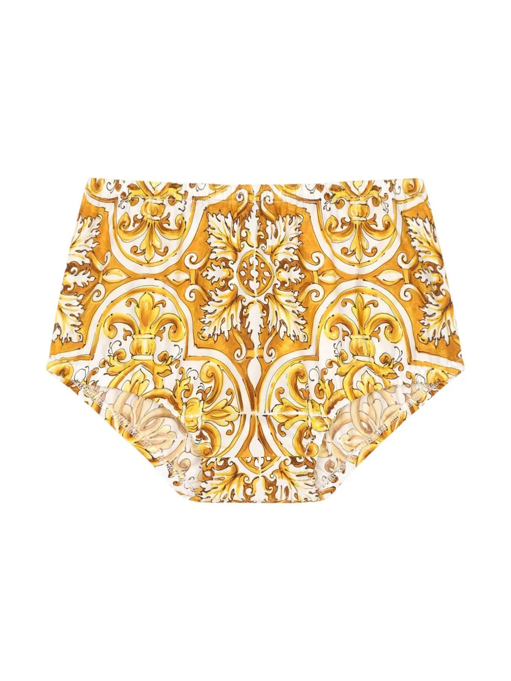 Dolce & Gabbana Kids Jurk met majolica-print Geel