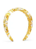 Dolce & Gabbana Kids graphic-print silk hair band - Yellow