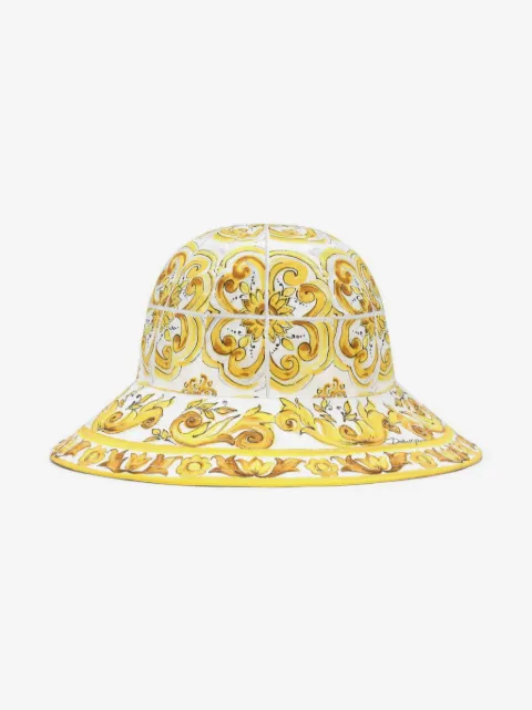 Dolce & Gabbana Kids Majolica-print cotton cotton bucket hat