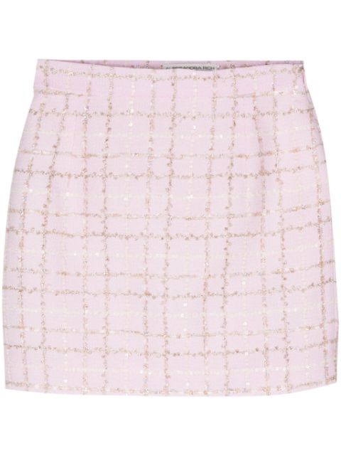 Alessandra Rich sequin-embellished tweed mini skirt