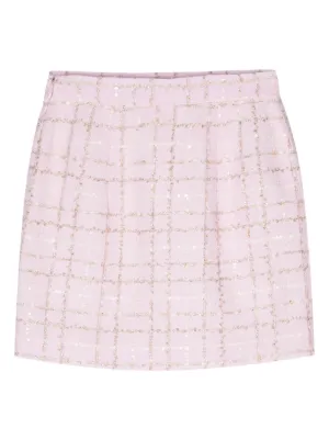 スカート ALESSANDRA RICH Pink Tweed Mini Skirt Alessandra Rich Tweed Mini Skirt in Pink | FWRD