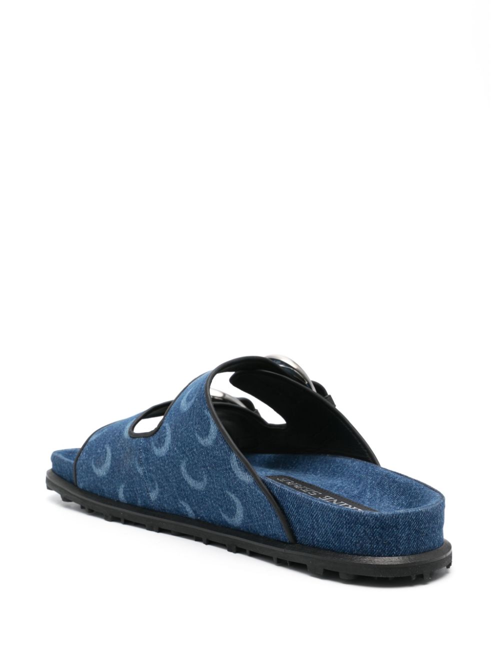 Shop Marine Serre Moonogram-pattern Denim Sandals In Blue