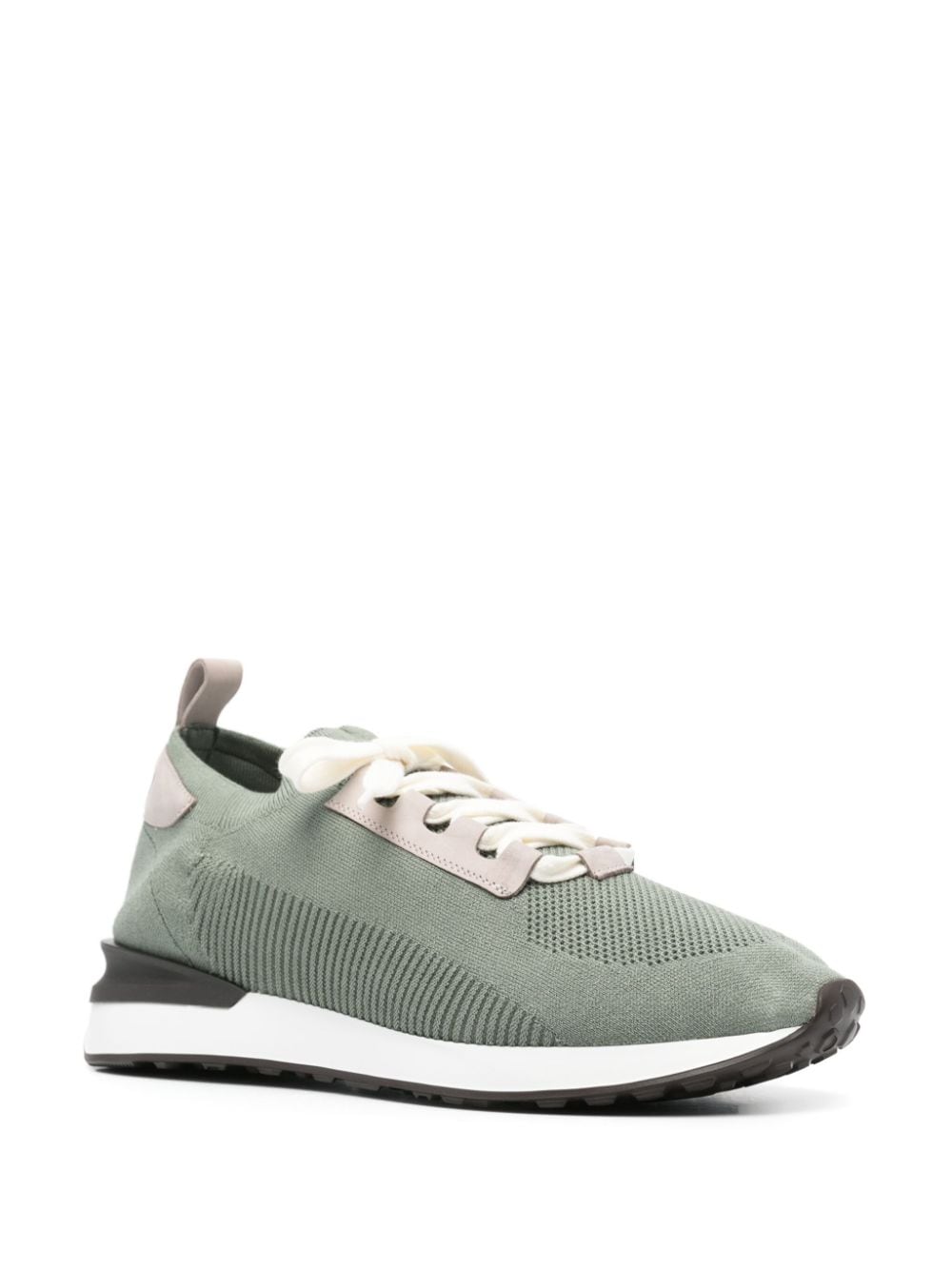 Shop Peserico Almond Knitted Sneakers In Green