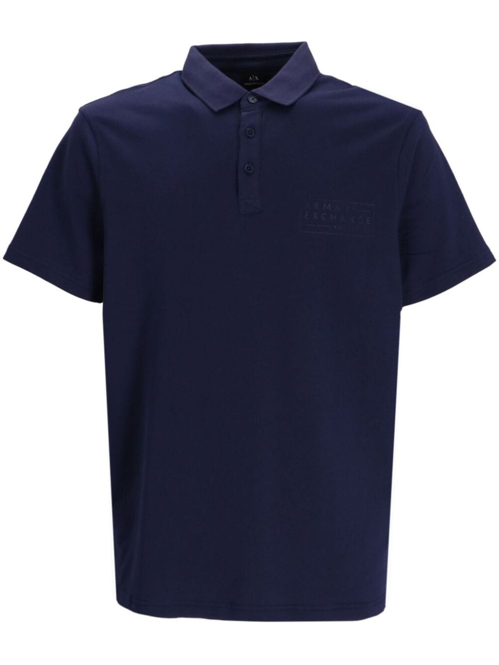 Armani Exchange Logo-print Cotton Polo Shirt In Blue