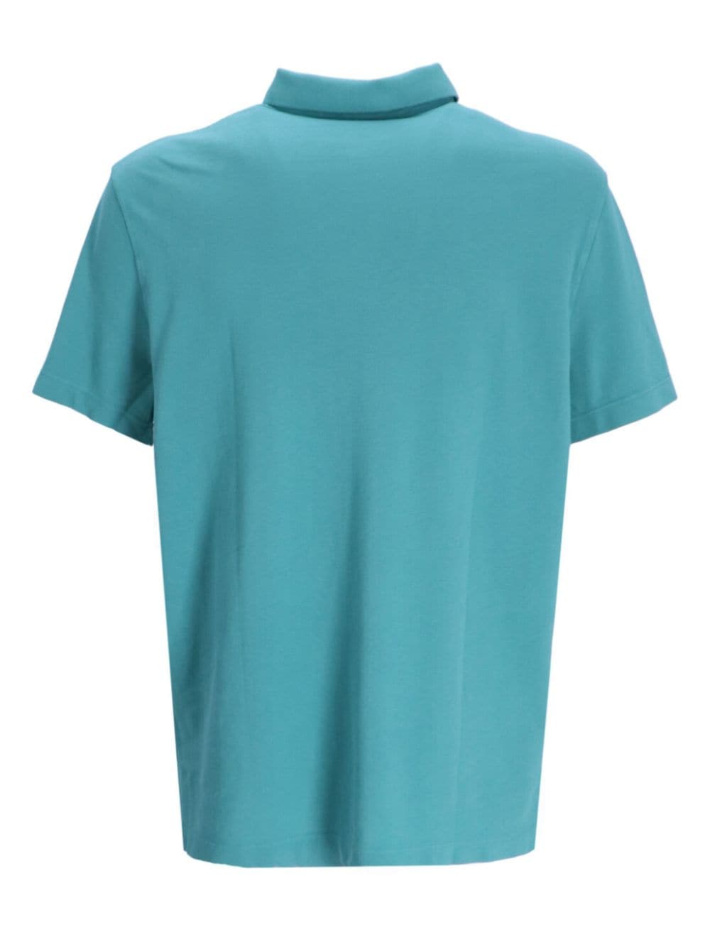 Shop Armani Exchange Logo-print Cotton Polo Shirt In Blue