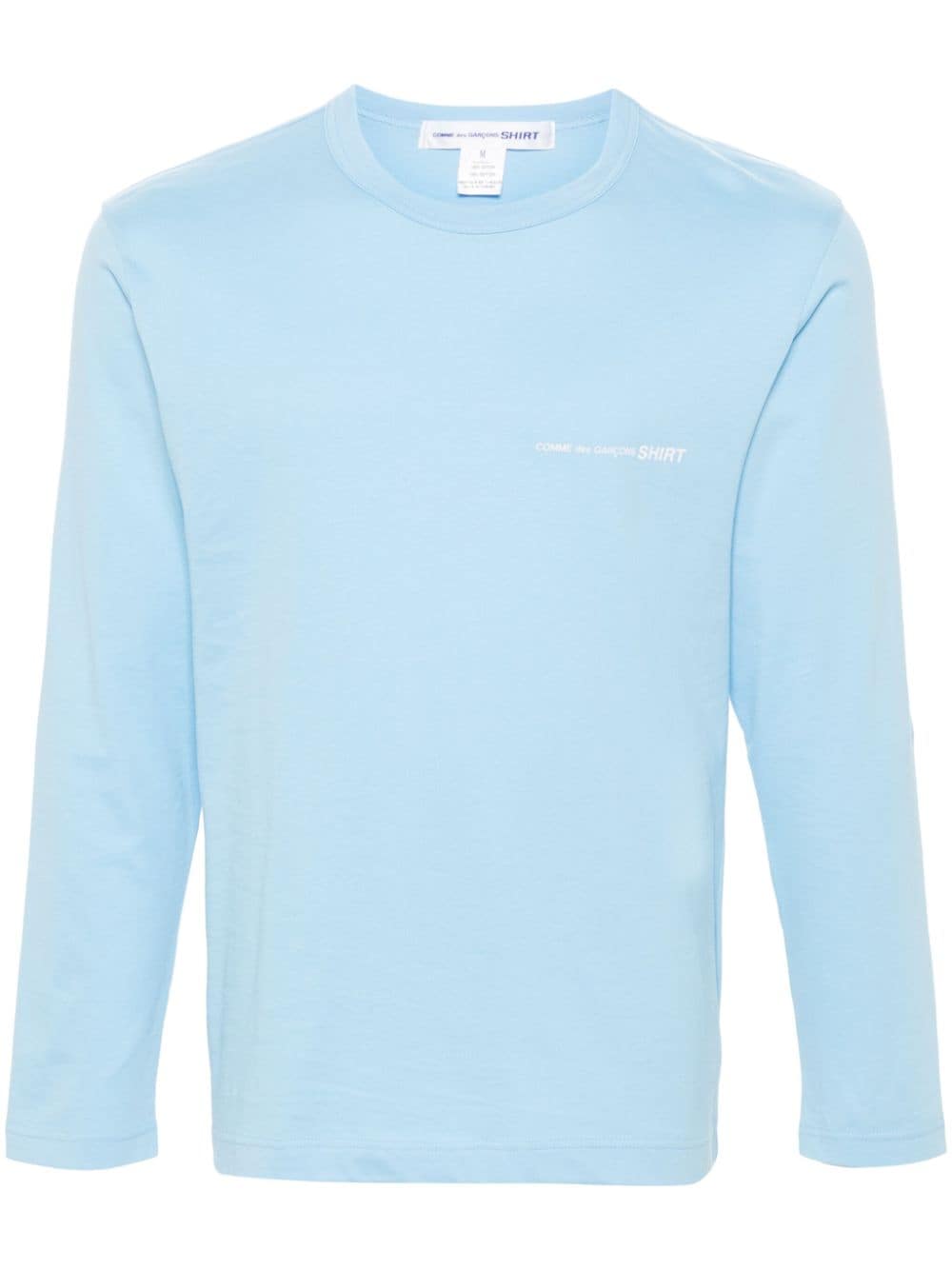 Comme Des Garçons Shirt Logo-print Cotton T-shirt In Blue