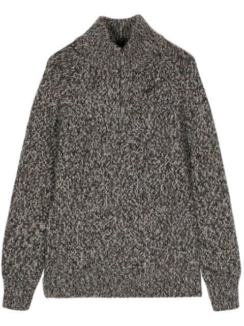 Cruciani half-zip wool-silk jumper
