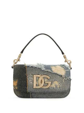 Dolce & Gabbana パッチワーク デニムショルダーバッグ | ブルー