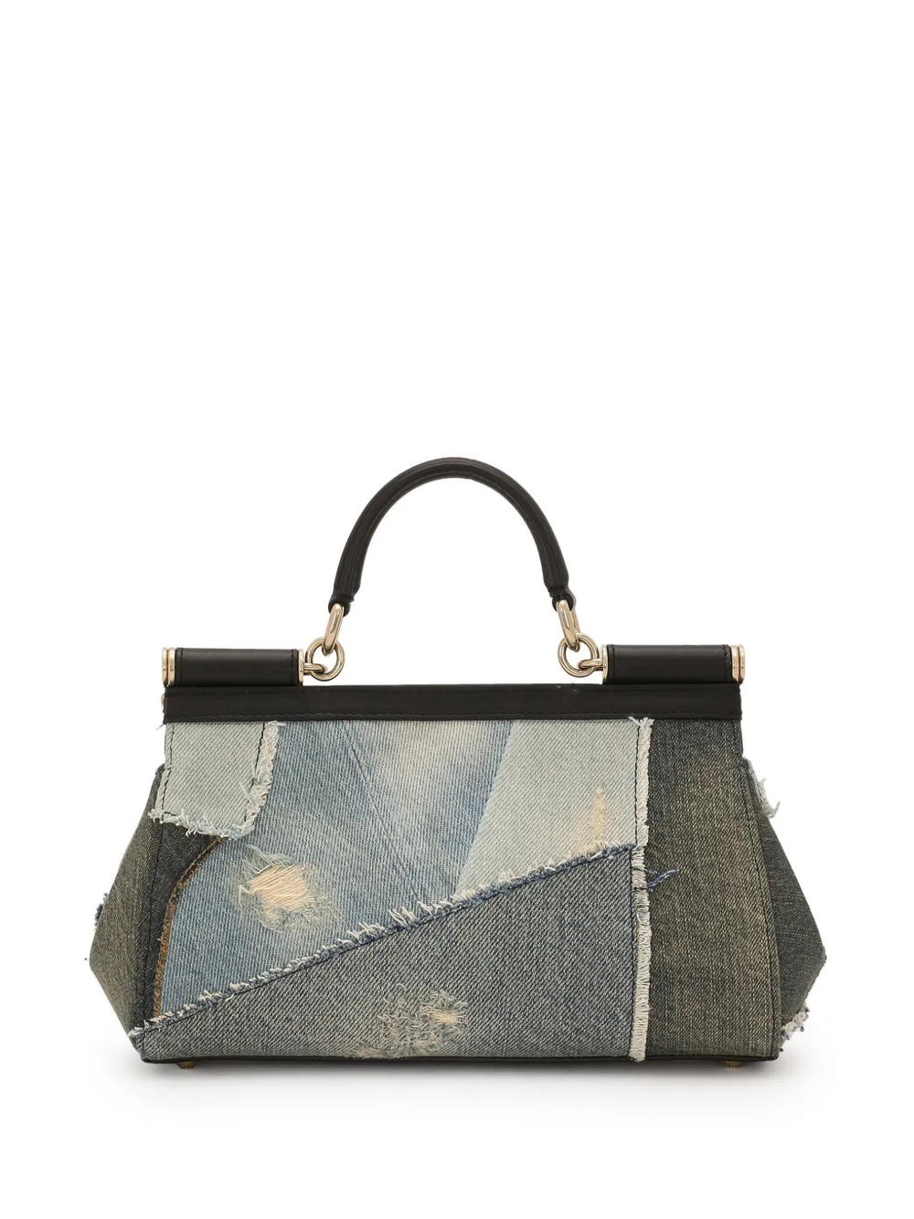 Dolce & Gabbana Sicily denim crossbodytas met patchwork Blauw