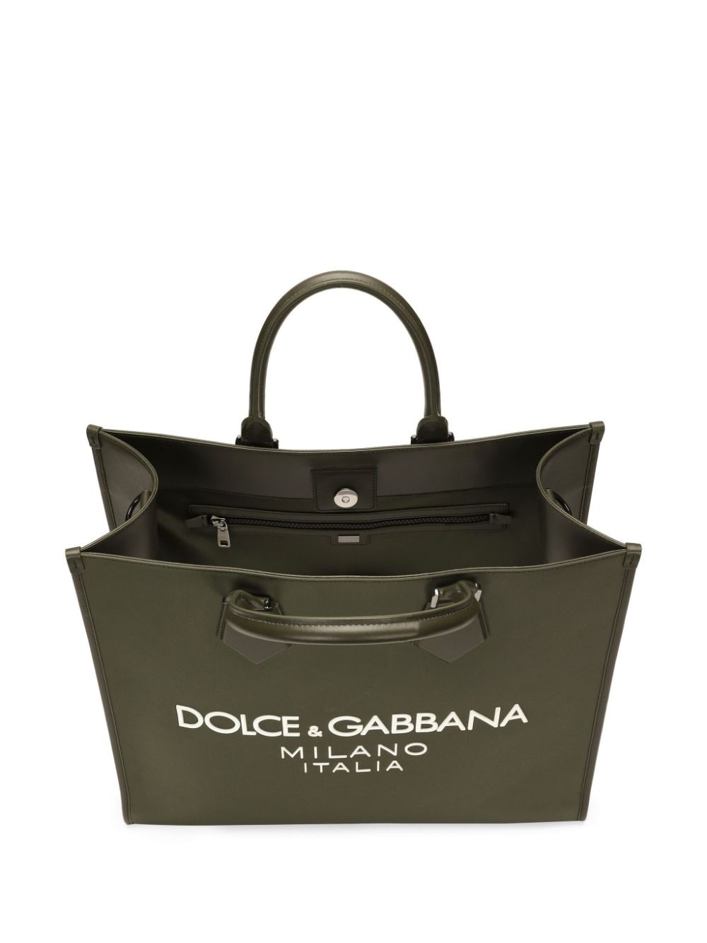 Shop Dolce & Gabbana Large Logo-print Tote Bag In Green