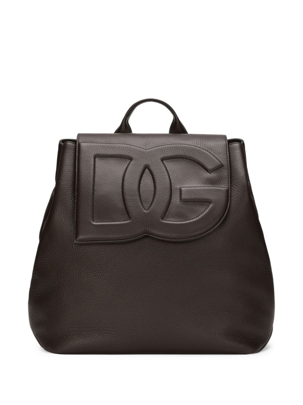 Dolce & Gabbana Logo-embossed Leather-blend Bag In Braun