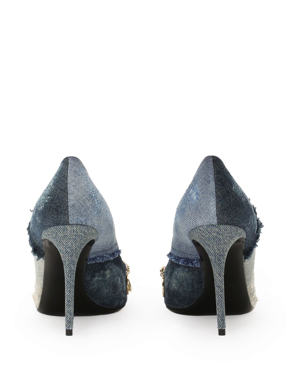 Dolce & Gabbana charm-embellished denim pumps Blue