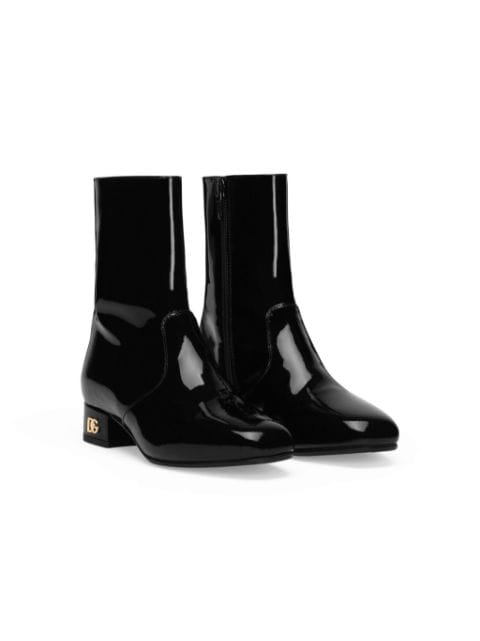 Dolce & Gabbana Kids patent leather ankle boots