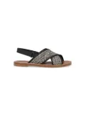 Dolce & Gabbana Kids logo-print canvas sandals - Black