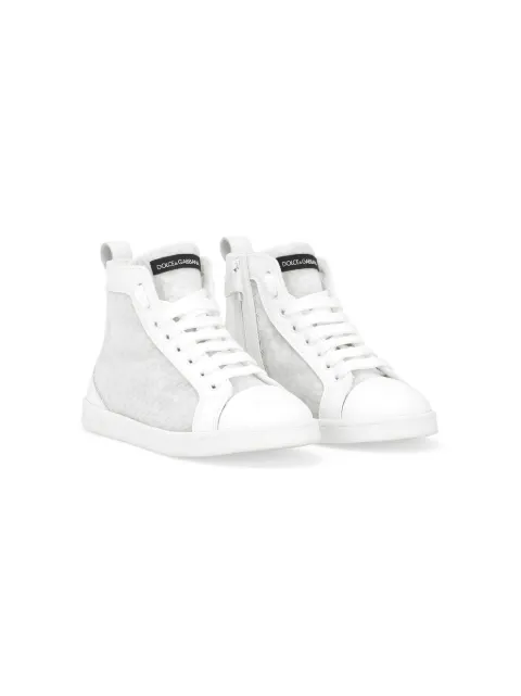 Dolce & Gabbana Kids tenis de malla con logo estampado