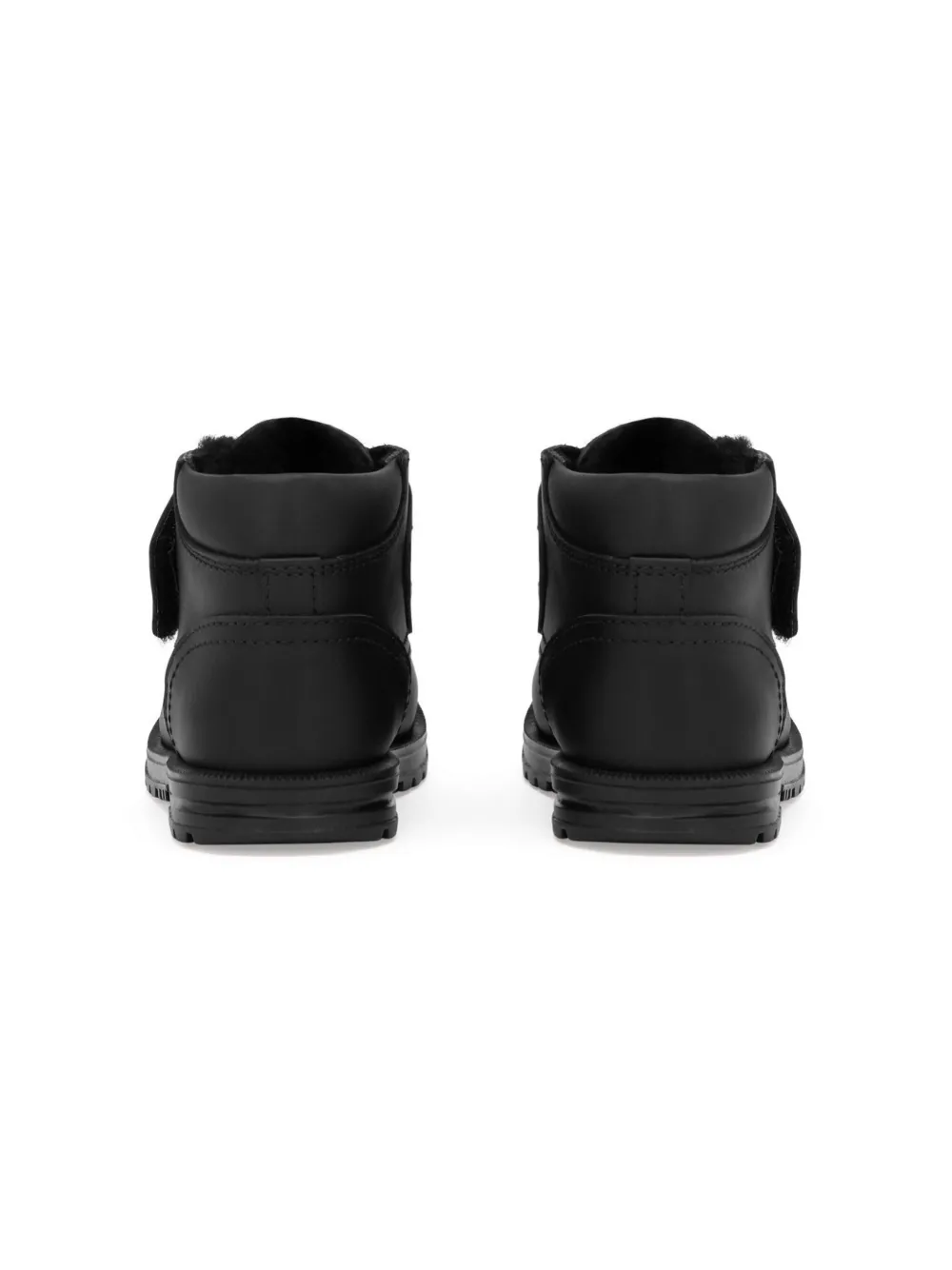 Dolce & Gabbana Kids Leren enkellaarzen met logo-reliëf Zwart