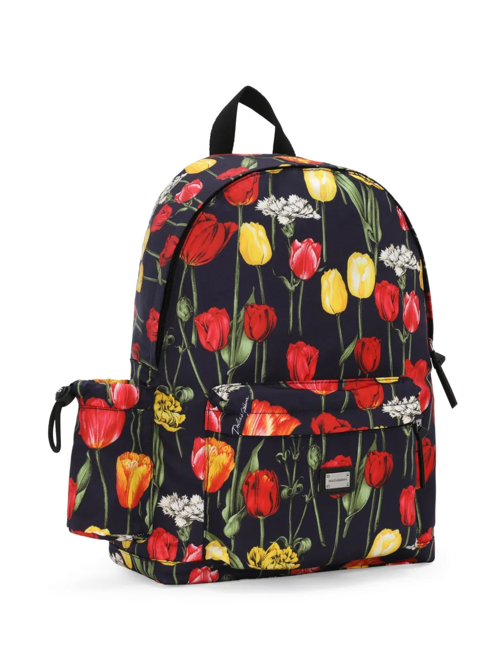 Dolce & Gabbana Tulip-print Backpack In Black