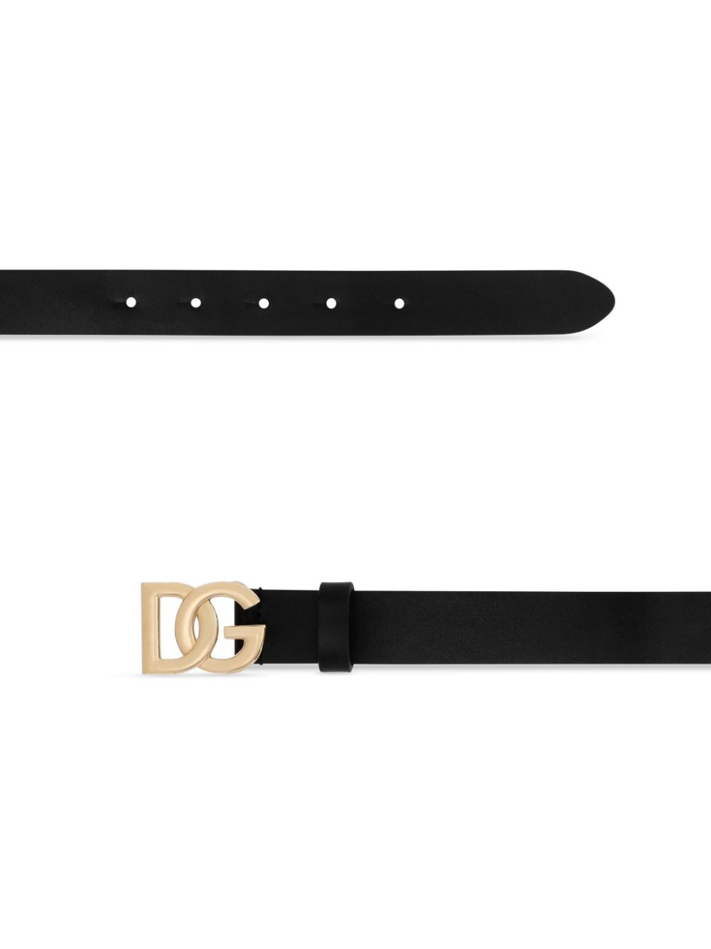 Dolce & Gabbana Kids DG logo leather belt - Black