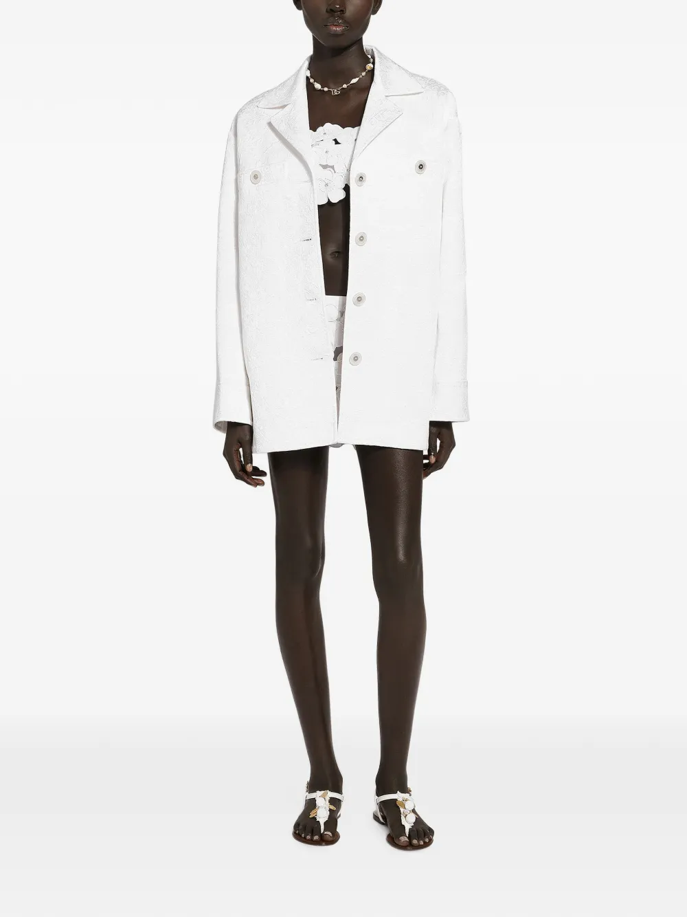 Dolce & Gabbana Jas met jacquard Wit