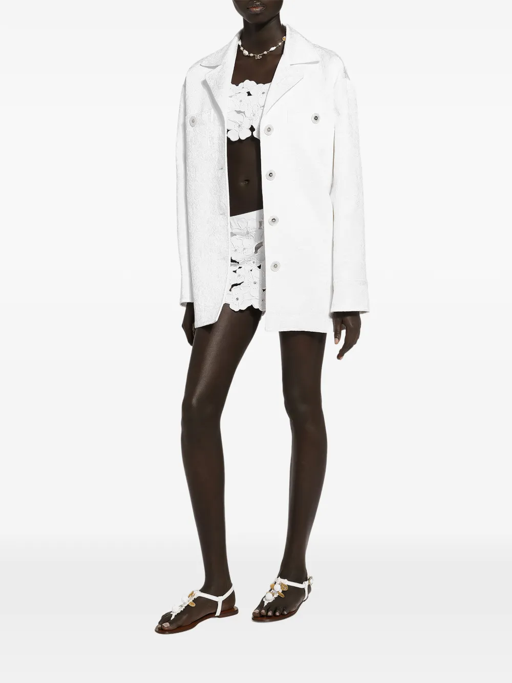 Dolce & Gabbana Jas met jacquard Wit