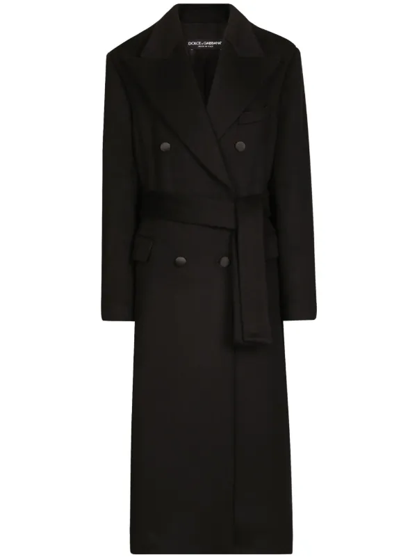 【関税＆送料込み】Dolce & Gabbana Double-Breasted Coat Double-breasted wool coat with DG buttons in Black for Women