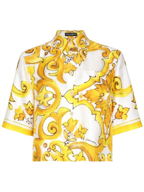 Dolce & Gabbana Majolica-print silk shirt