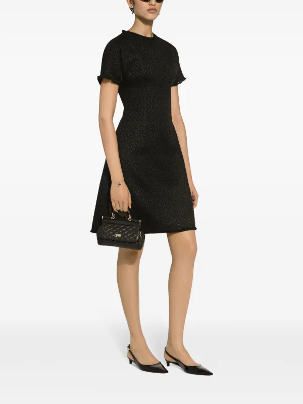 Dolce & Gabbana DNA appliqu-logo Boucl Mini Dress | Black | FARFETCH Dolce & Gabbana DNA appliqu-logo Boucl Mini Dress | Black | FARFETCH