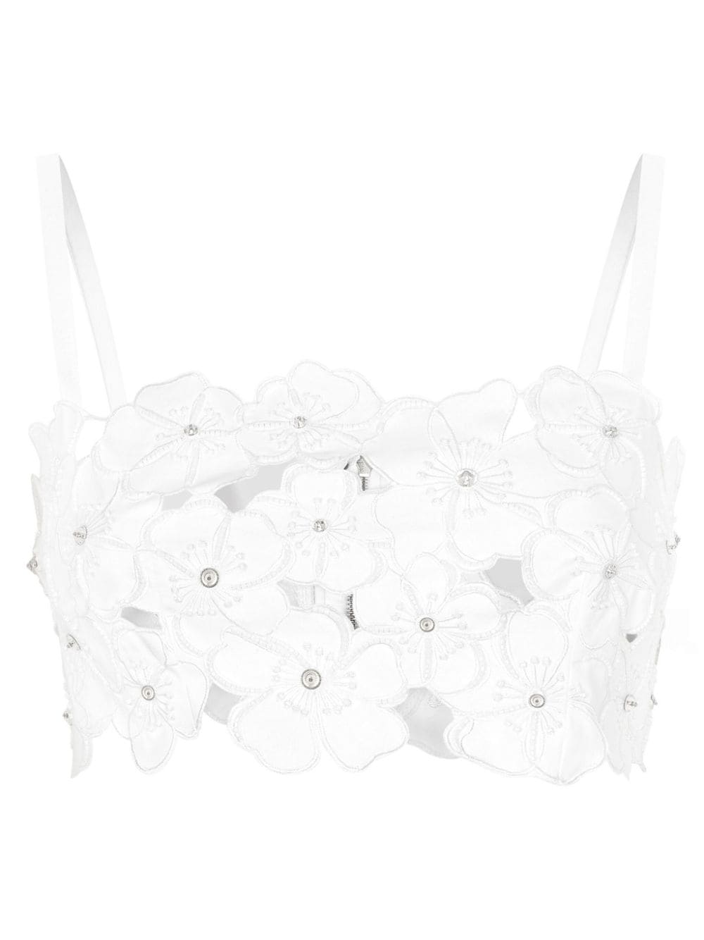 Dolce & Gabbana Top corto con strass - Bianco