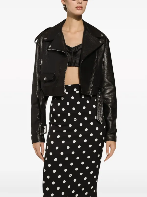 商品画像：DOLCE & GABBANA 黒 ナイロン ライダースジャケット 3