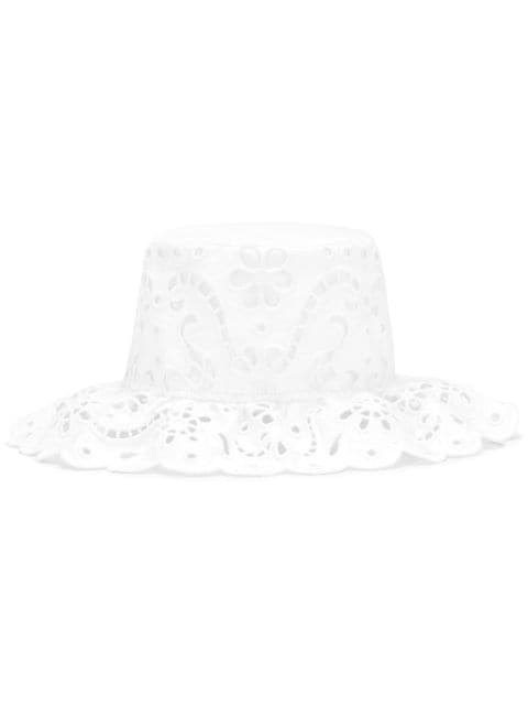 Dolce & Gabbana broderie-anglaise cotton-blend hat 