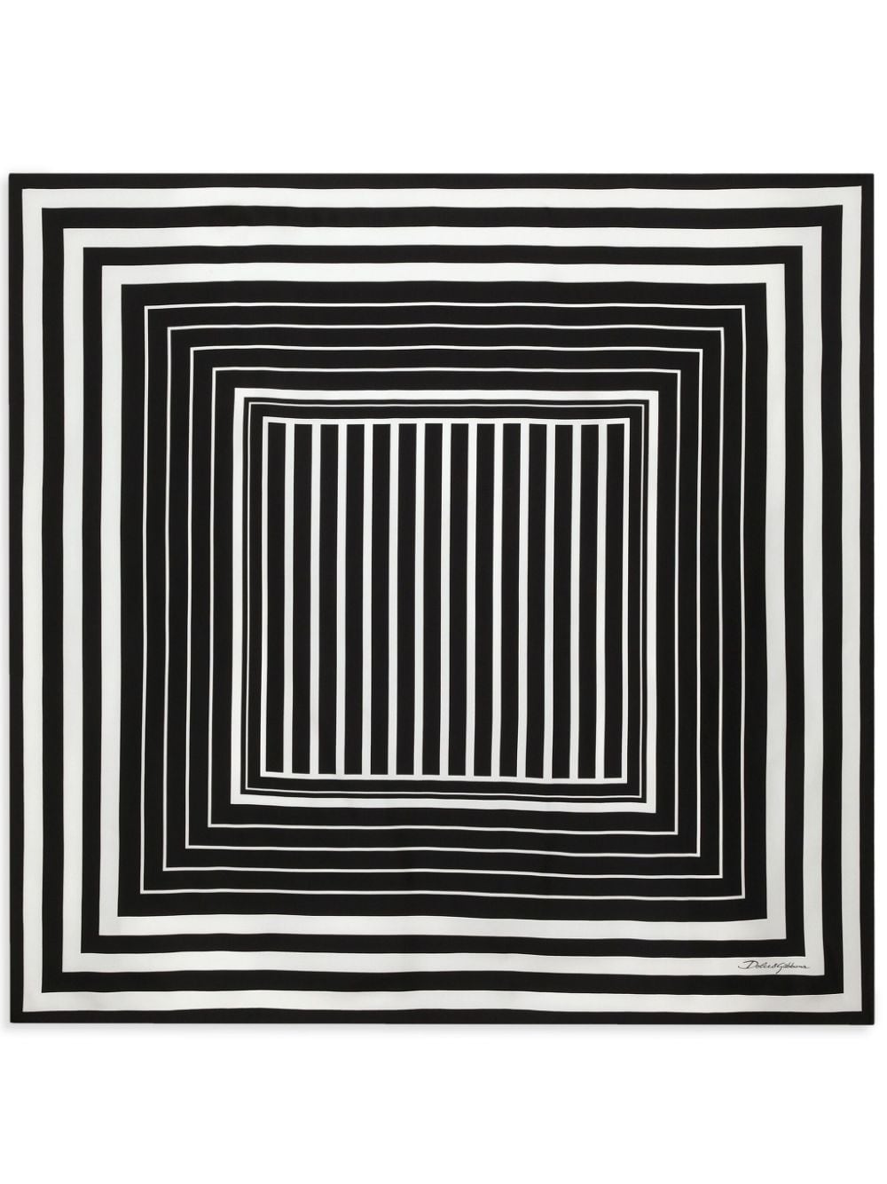 Dolce & Gabbana striped silk-twill scarf - Black