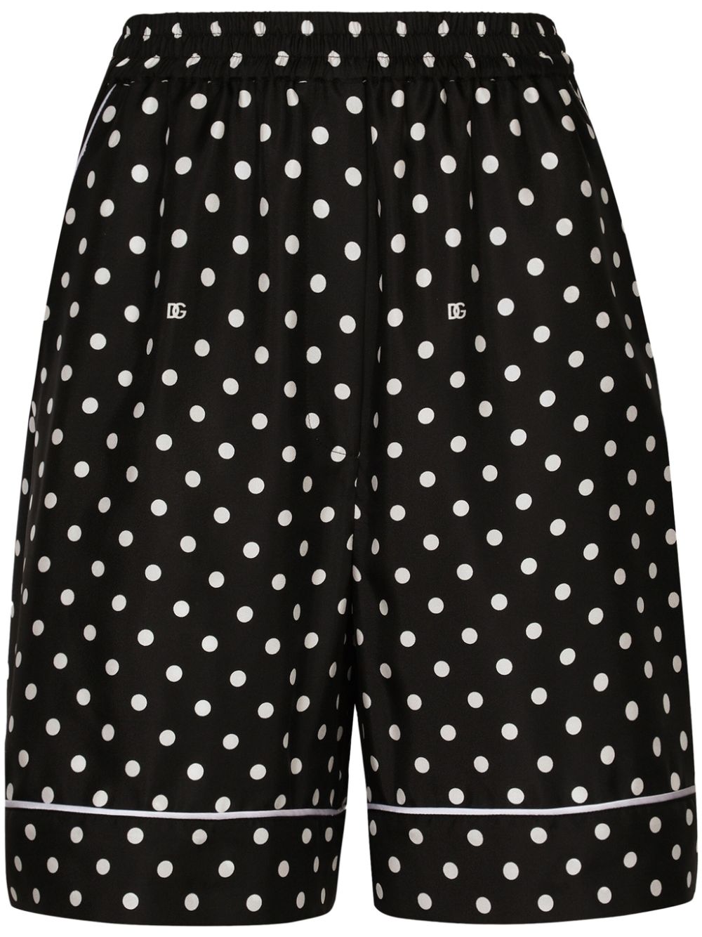 Dolce & Gabbana polka-dot silk twill shorts - Black