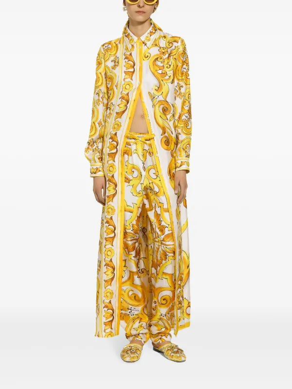 Dolce & Gabbana drawstring-waist Silk Track Pants | Yellow