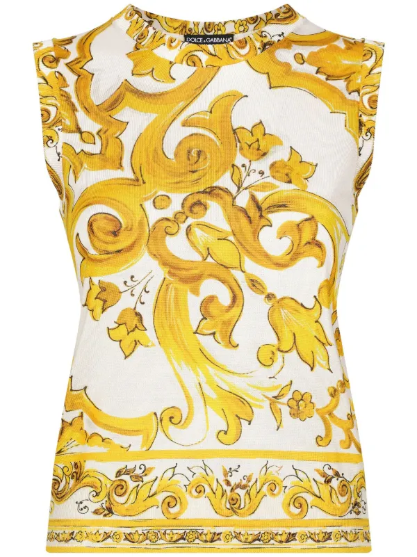 Dolce & Gabbana マジョリカ タンクトップ | イエロー | FARFETCH JP