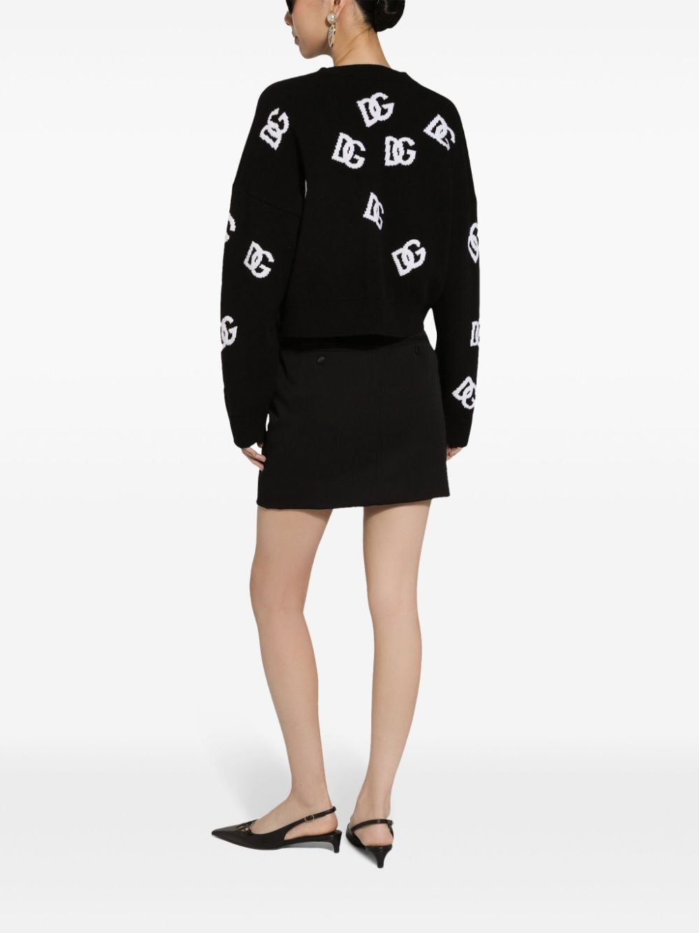 Shop Dolce & Gabbana Logo Embroidered Cardigan In Black