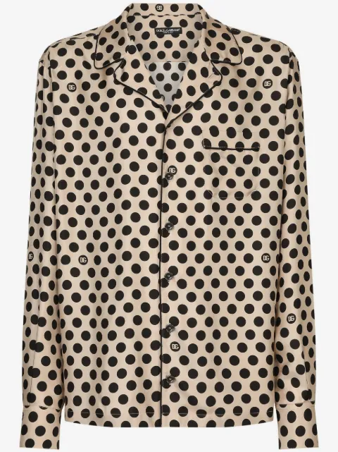 Dolce & Gabbana polka dot-print silk shirt