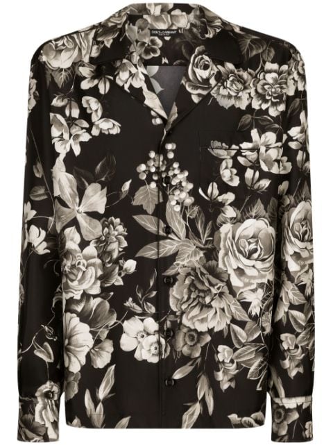 Dolce & Gabbana floral-print silk shirt