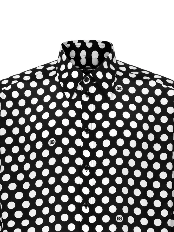 Dolce & Gabbana Polka dot-print Silk Shirt | Black | FARFETCH